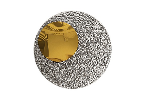 Modern Circular Stainless Steel Wall Sculpture withMirror Center – Custom Textured Wall Art